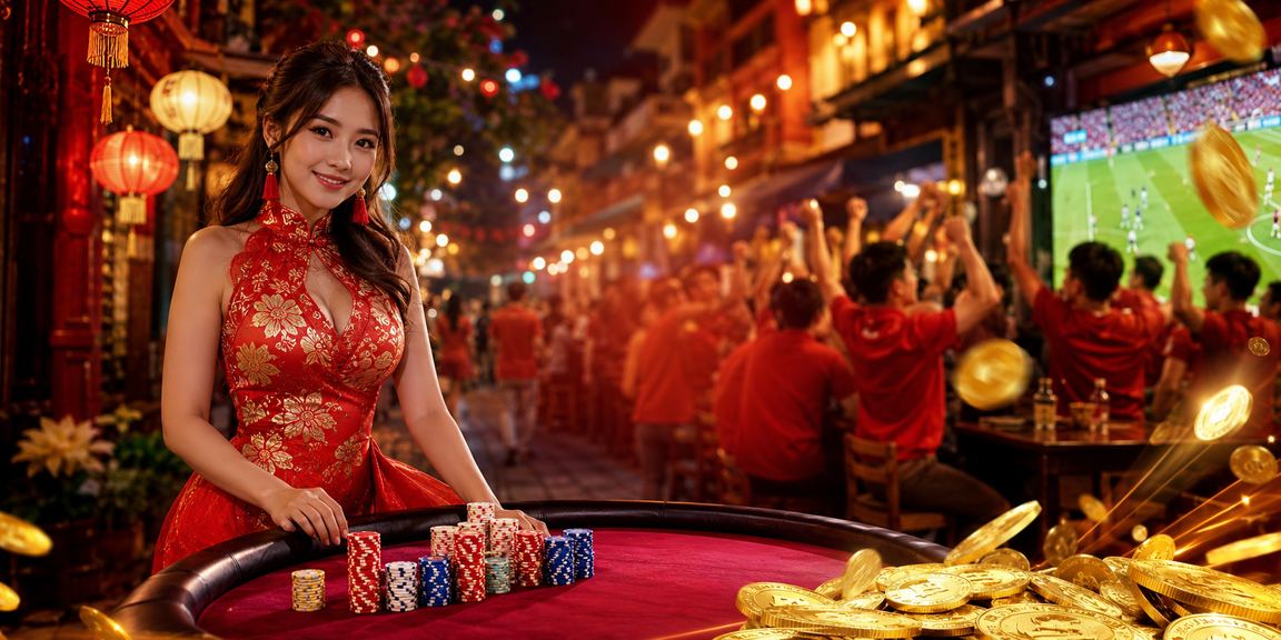 Không gian giải trí casino lung linh đèn lồng tại Hà Nội